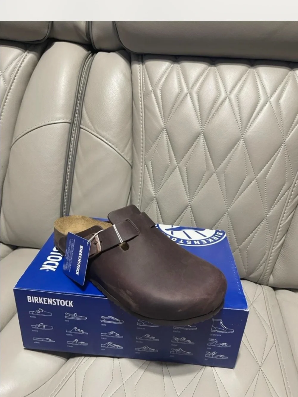Birkenstock Boston Habana BS Clog Box - Blue and White